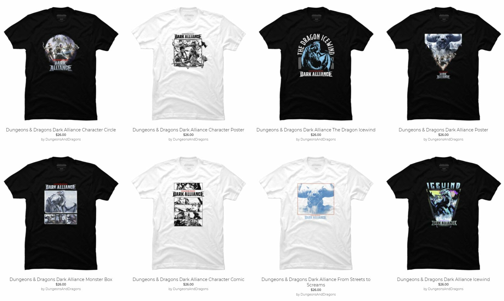 Dark Alliance tees