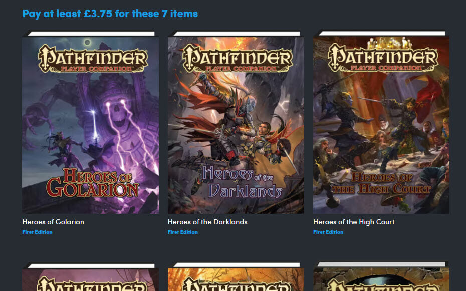 Pathfinder First Edition Character Options
