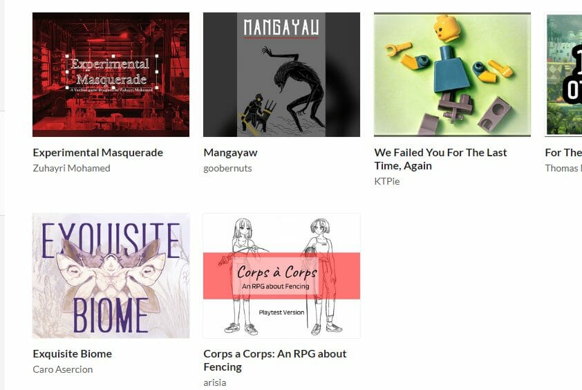 Indie game selection