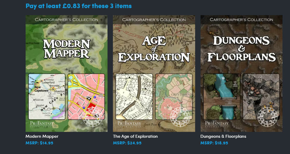 Pay more than £0.83 map tier