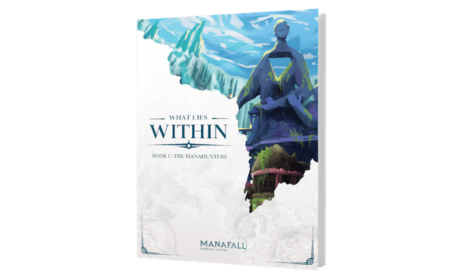 What Likes WIthin Cover - showing a torn corner of a white book with a fantasy world in the tear