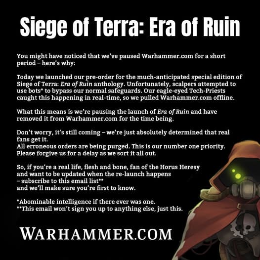 Warhammer.com statement
