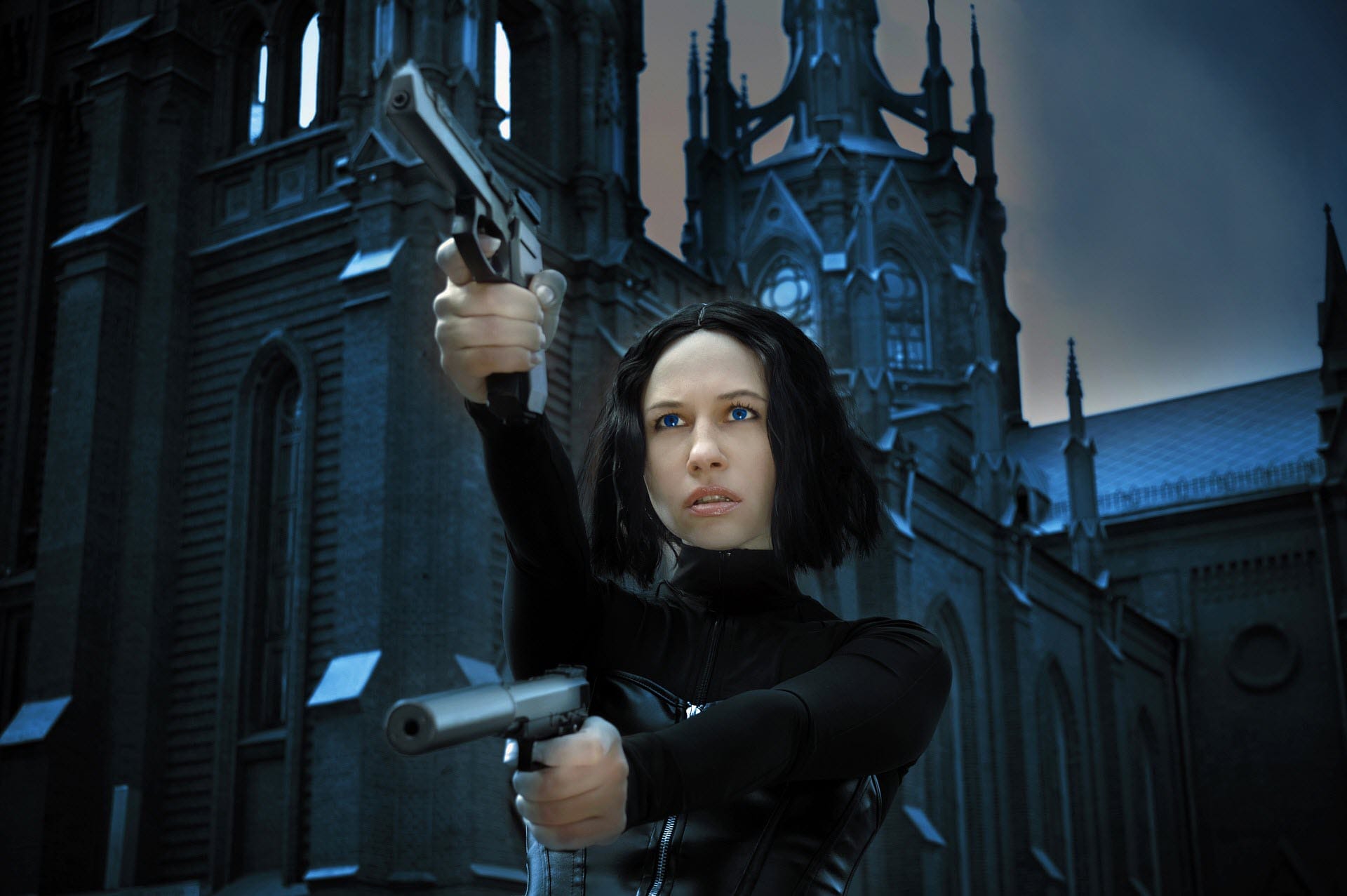 Woman with guns