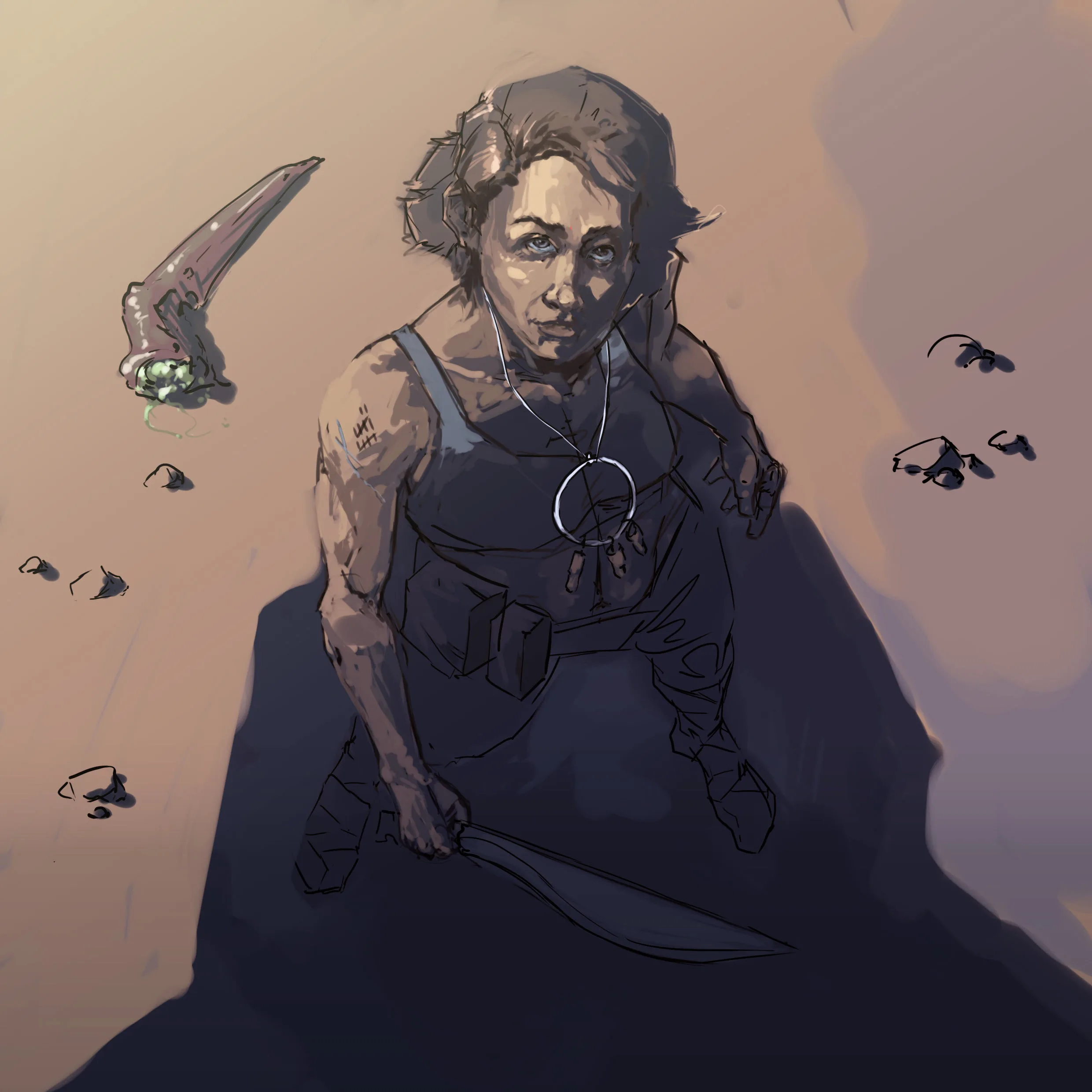 Woman in shadow