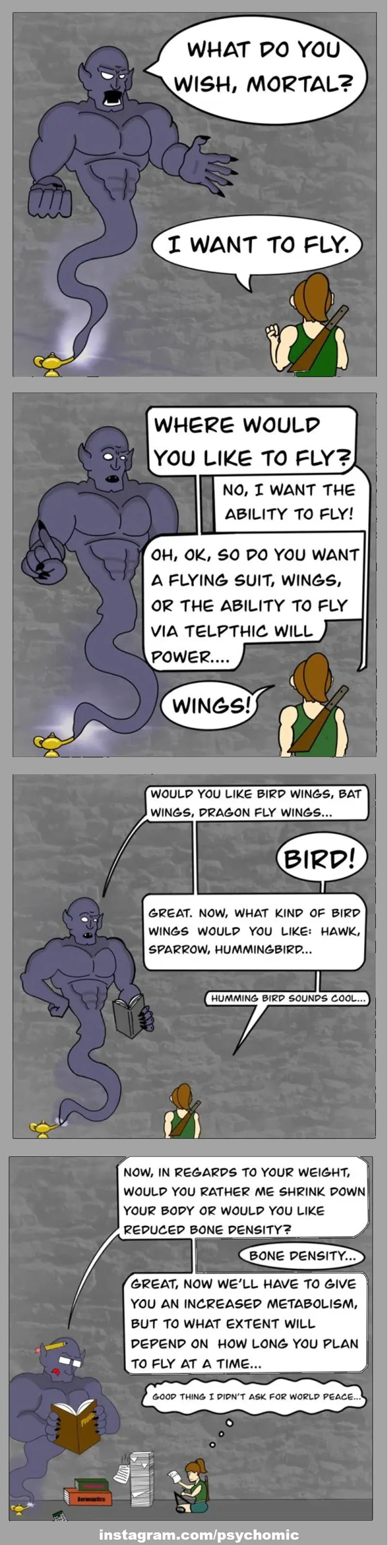 Comic strip in a tower format