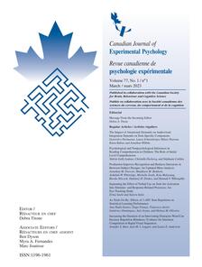 Canadian Journal of Experimental Psychology/Revue canadienne de psychologie expérimentale