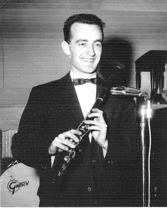 Mike McHale on stage with the New State Céilí Band in the 1960s