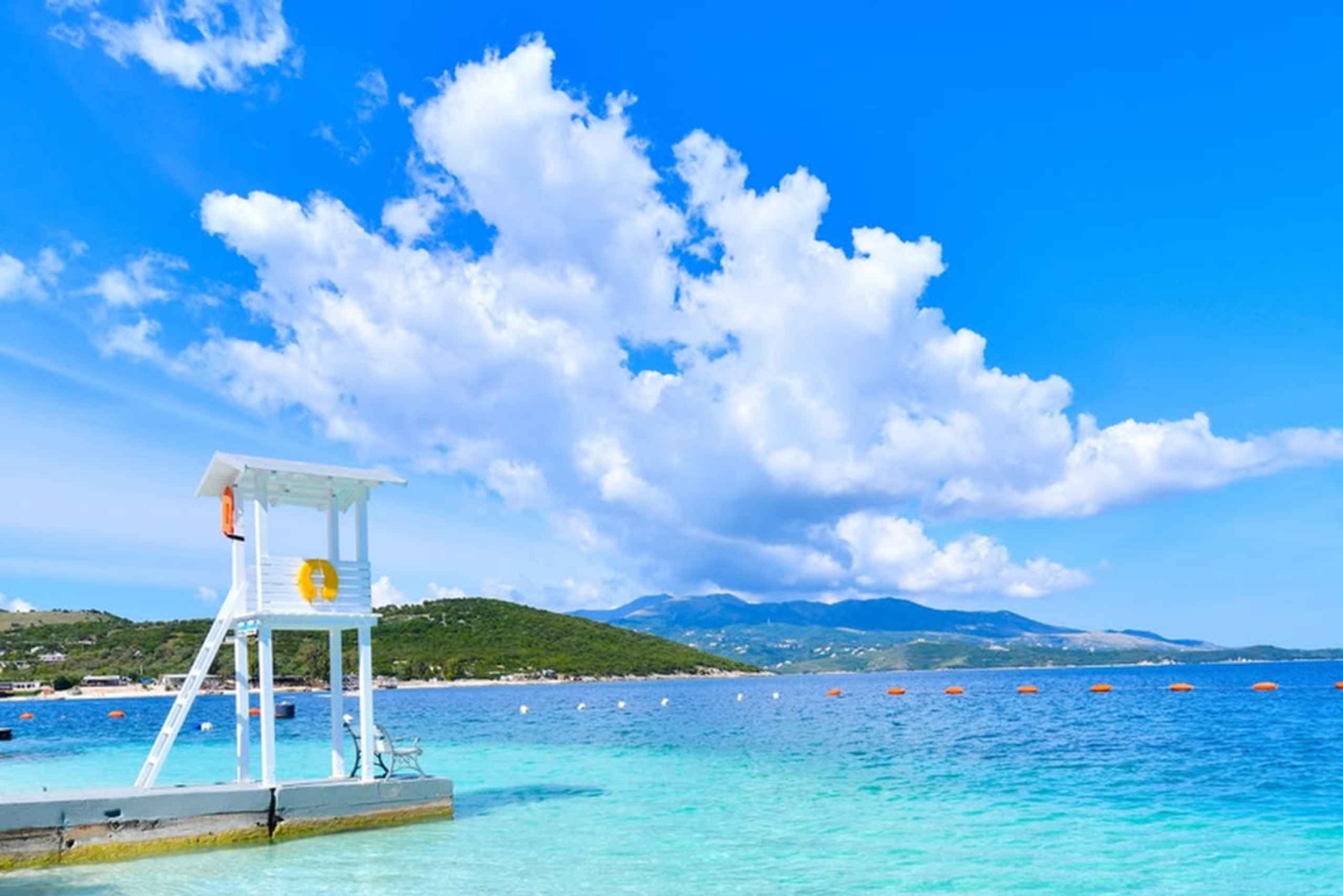 Von Tirana: Tagesausflug zu den Ksamil-Inseln, Saranda und dem Blauen Auge