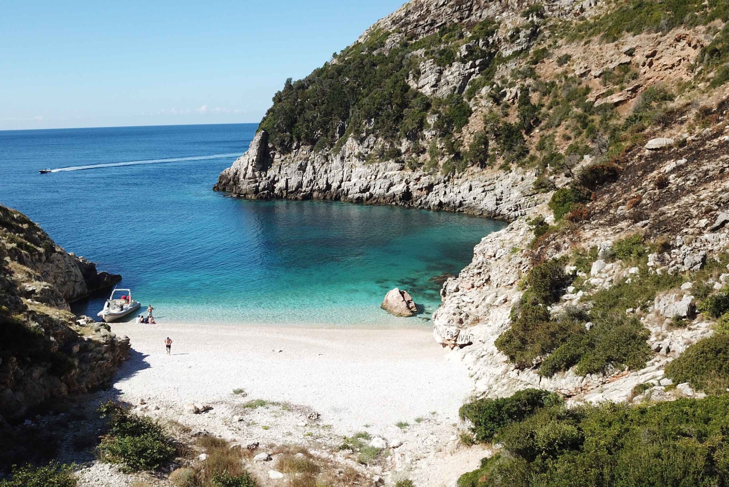 Vlore: Haxhi Ali Cave og Dafina Cave Speedboat Tour