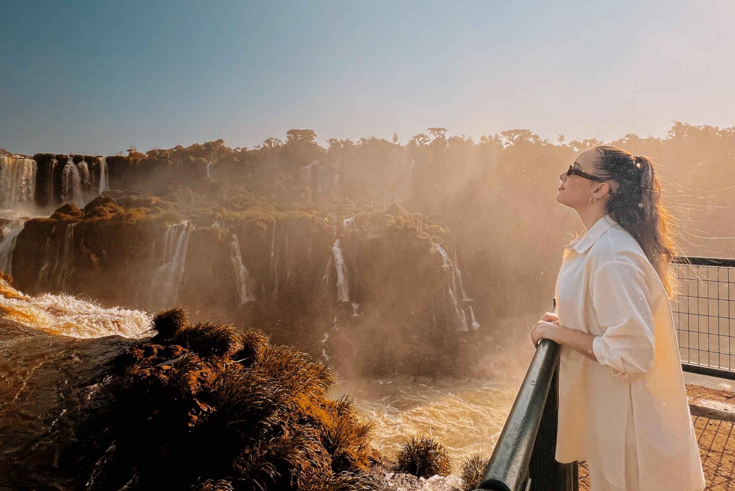 Fra Foz do Iguaçu: Solnedgang ved fossefallene