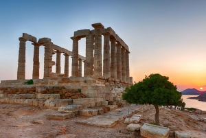Athens: Blue Hop-on-Hop-off Bus and Cape Sounion Sunset Tour