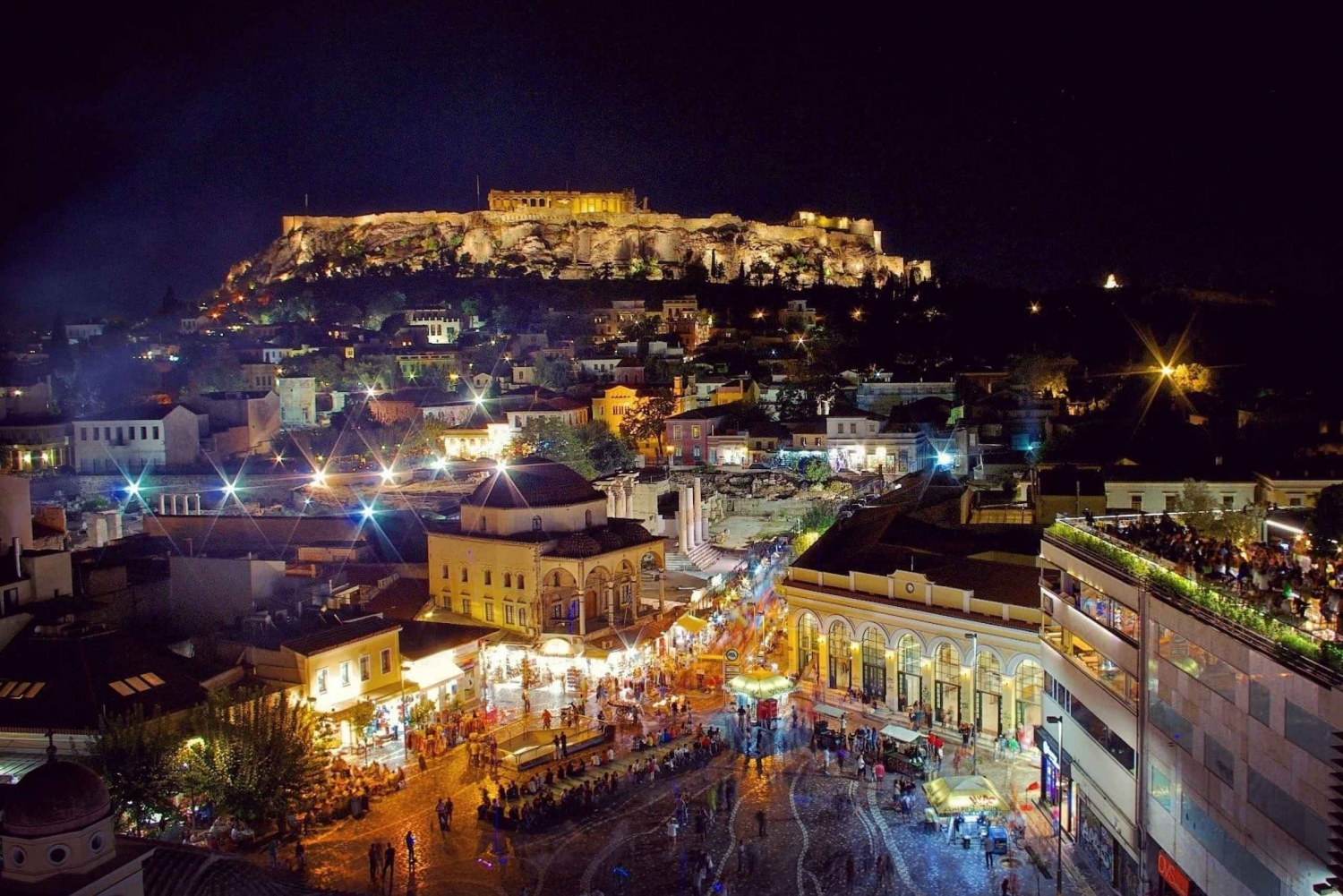 Athen: Aftentur til fods om natten