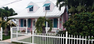 Abaco home with picket fence, Bahamas
