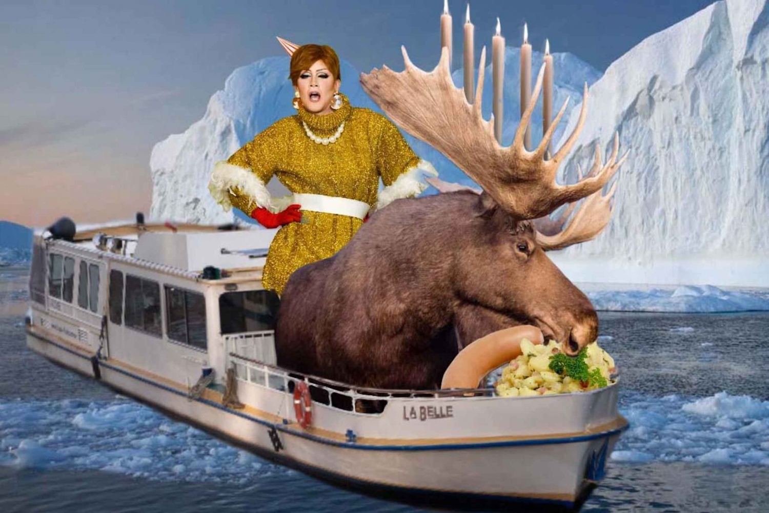 Berlin : croisière sur la Spree à l'occasion de Noël avec la drag queen Audrey.