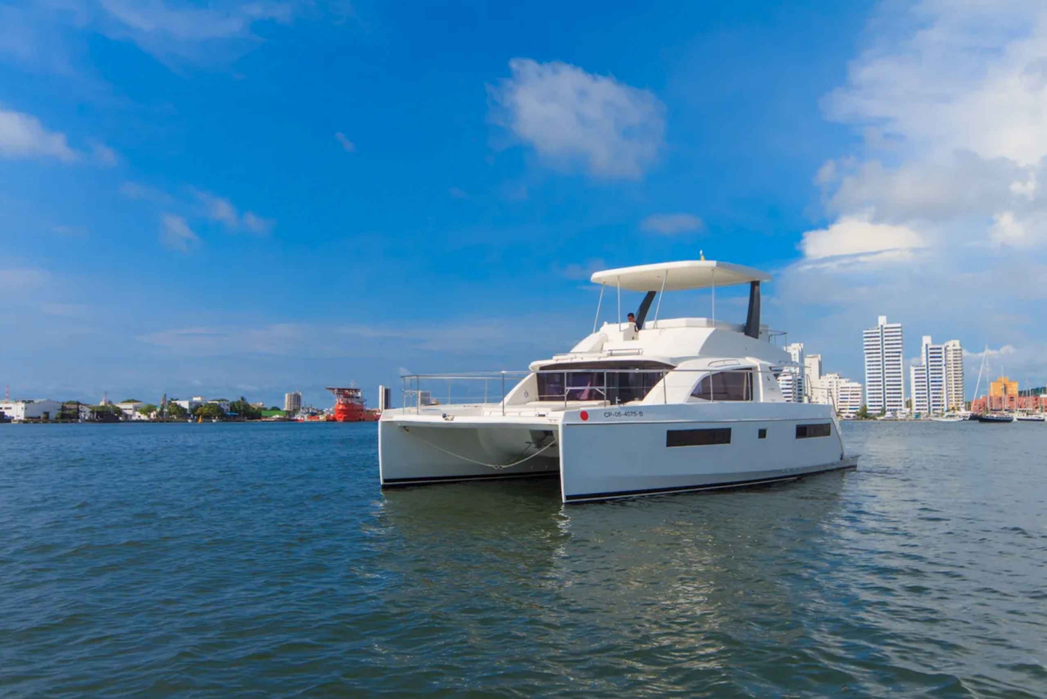 Cartagena: Rosario-eilanden 43 Leopard catamarancruise