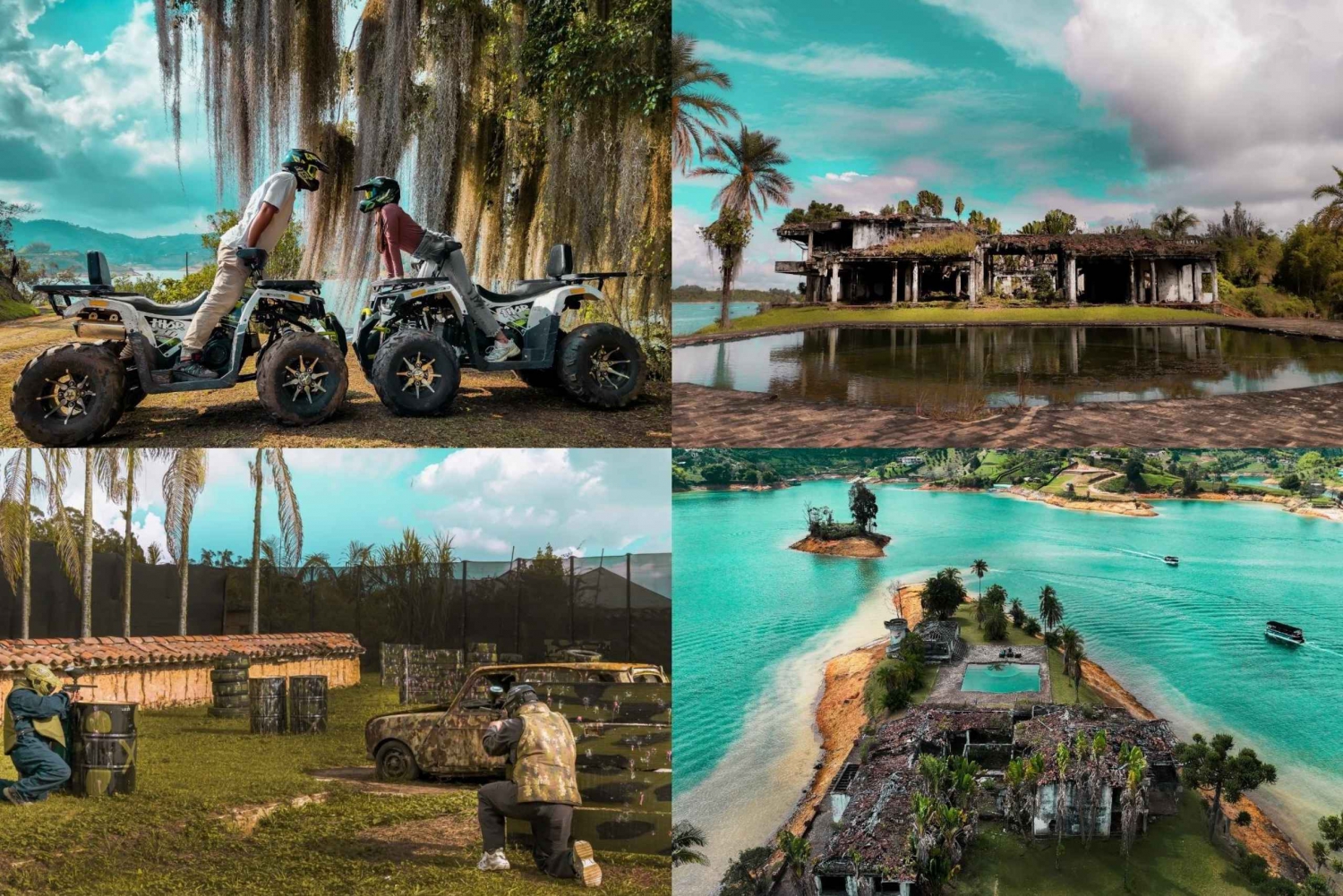 Mansão Pablo Escobar+Paintball+Barco+ATV (Guatape particular)