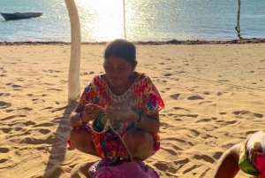 Rosa Flamingos, Ranchería und Sonnenuntergang in Mayapo