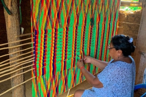 Rosa Flamingos, Ranchería und Sonnenuntergang in Mayapo