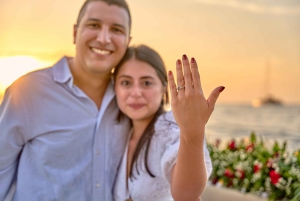 Noite romântica na baía de Cartagena