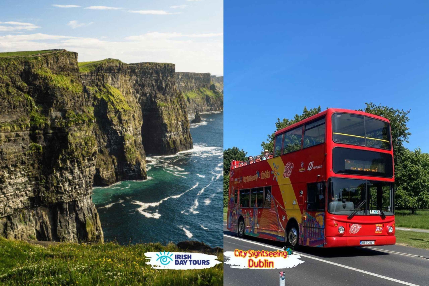 Dublin: Wycieczka autobusowa hop-on hop-off z Cliffs of Moher Tour