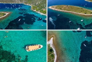 Passeio privado de lancha rápida: Lagoa Azul e 3 Ilhas a partir de Split