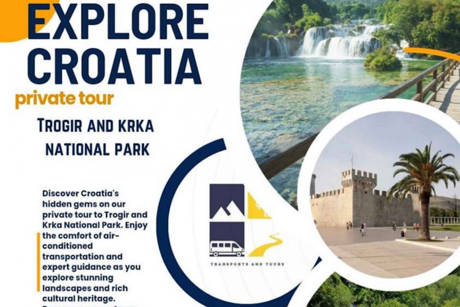 Visite privée de la région de Split : Trogir et le parc national de Krka