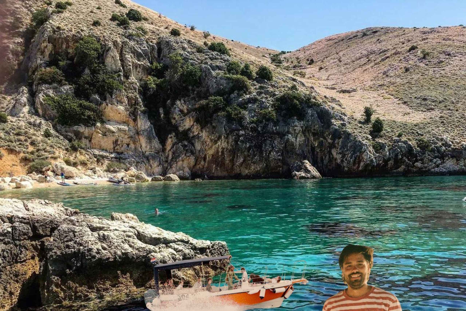 クルク島の野生的な湾：半日ボートツアー（共有）