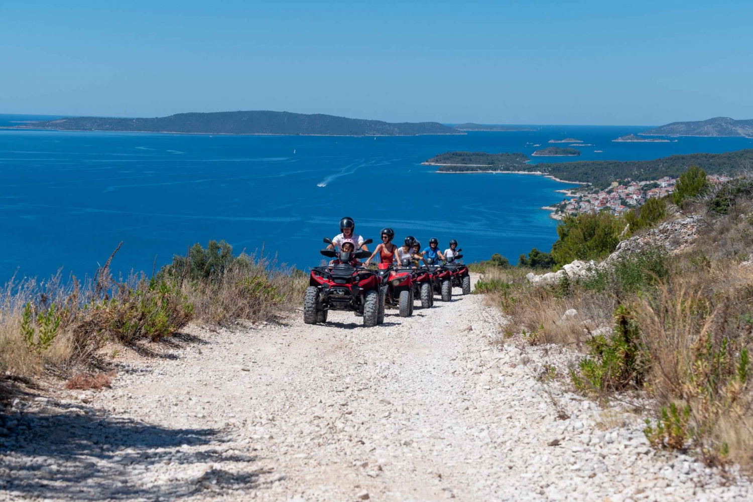 Trogir, Žedno : île de Čiovo, circuit 100 % tout-terrain en quad