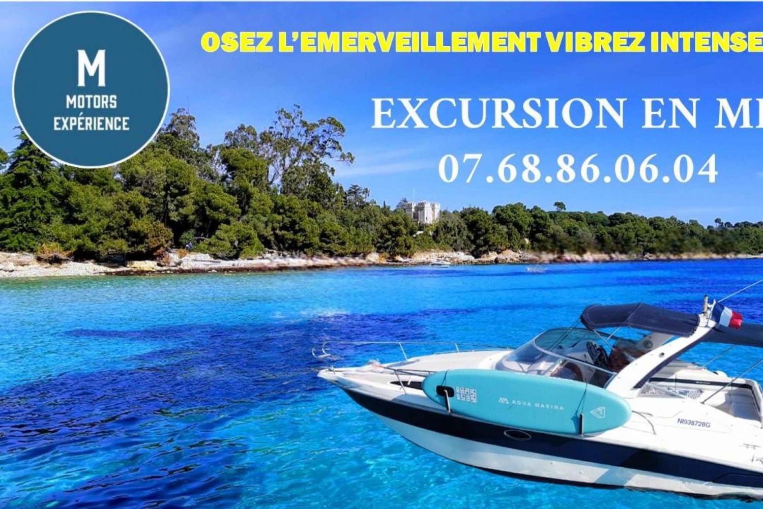 Cannes : private boat tour Mandelieu Théoule Iles de Lérins