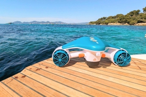 カンヌのプライベートボートからレラン諸島の夕日をご覧ください