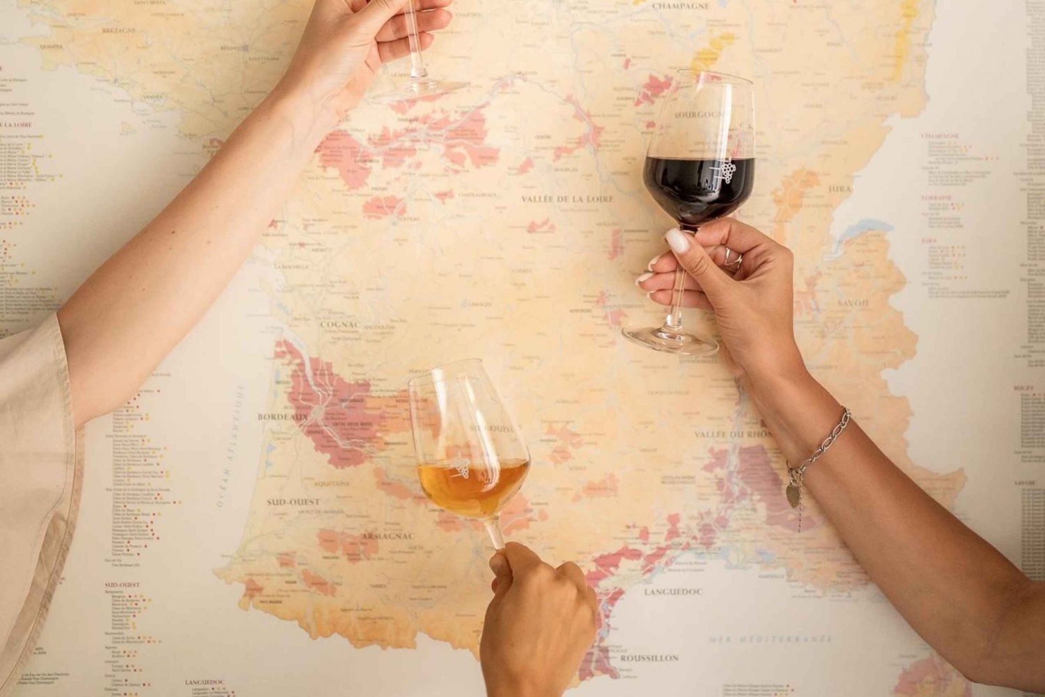 Cata de vinos franceses en el centro de Niza