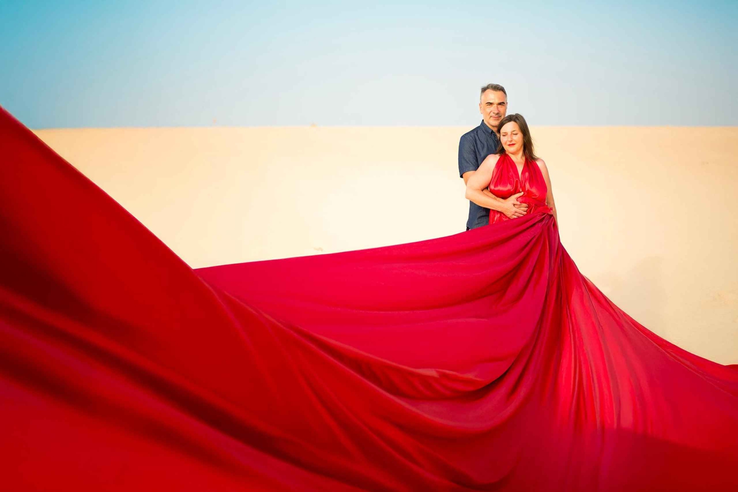 Morro Jable y Costa Calma: Sesión de fotos y vídeo con vestidos voladores