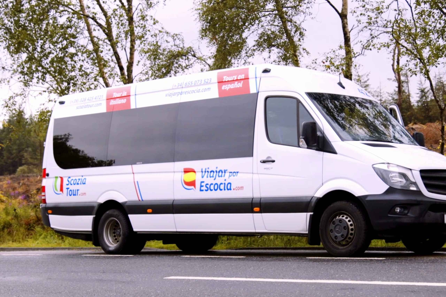 Z Edynburga: Glasgow i jeziora Szkocji – wycieczka po hiszpańsku