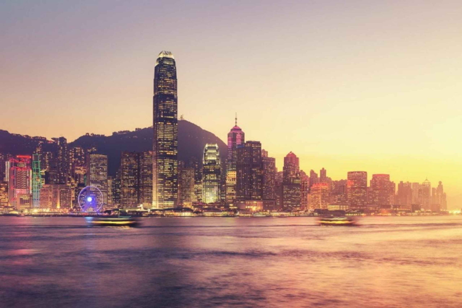 HK Victoria Sunset Harbour Cruise Dim Sum Tasting Night Tour