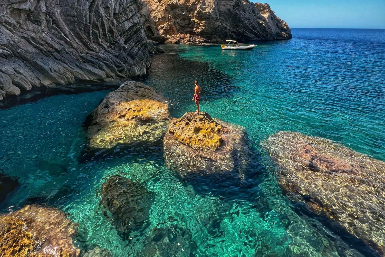 Ibiza: Kombineret bådtur, 4x4-safari og Es Vedra solnedgangsvandring