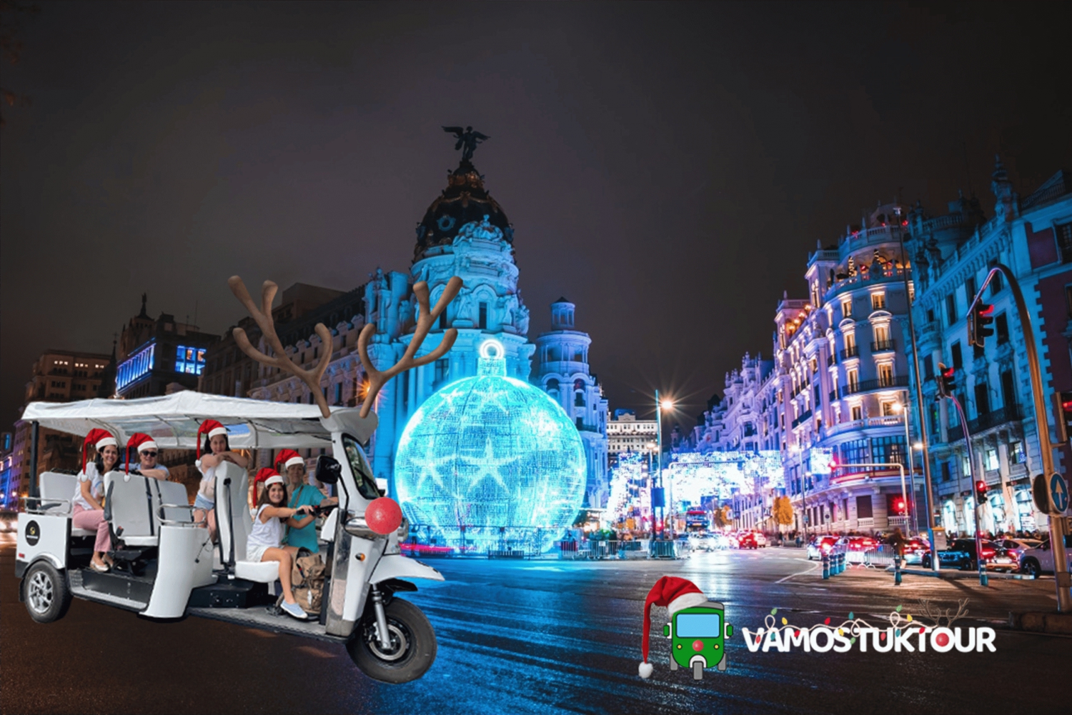 Madrid: Christmas Lights Private Tuk-Tuk Tour
