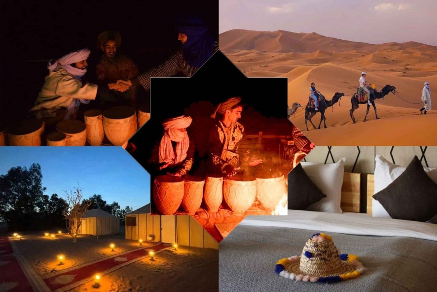 3 días de estancia en campamento de lujo con sandsurf de Fez a Marrakech