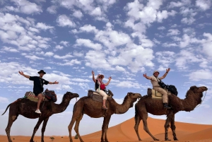 マラケシュ発：ラクダ乗り、サンドボード、メルズーガ3日間、砂漠ツアーをお楽しみください