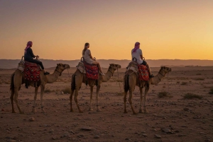 マラケシュ：アガファイ砂漠で四輪バギー＆夕暮れどきのラクダ乗り、ディナーショー