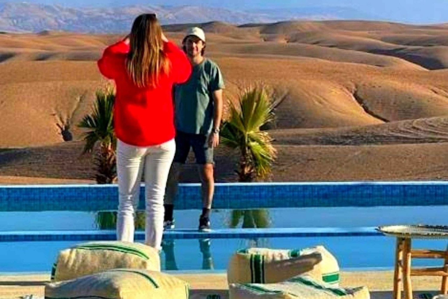 Fyrhjuling och lunch & pool i öknen Marrakech Agafay