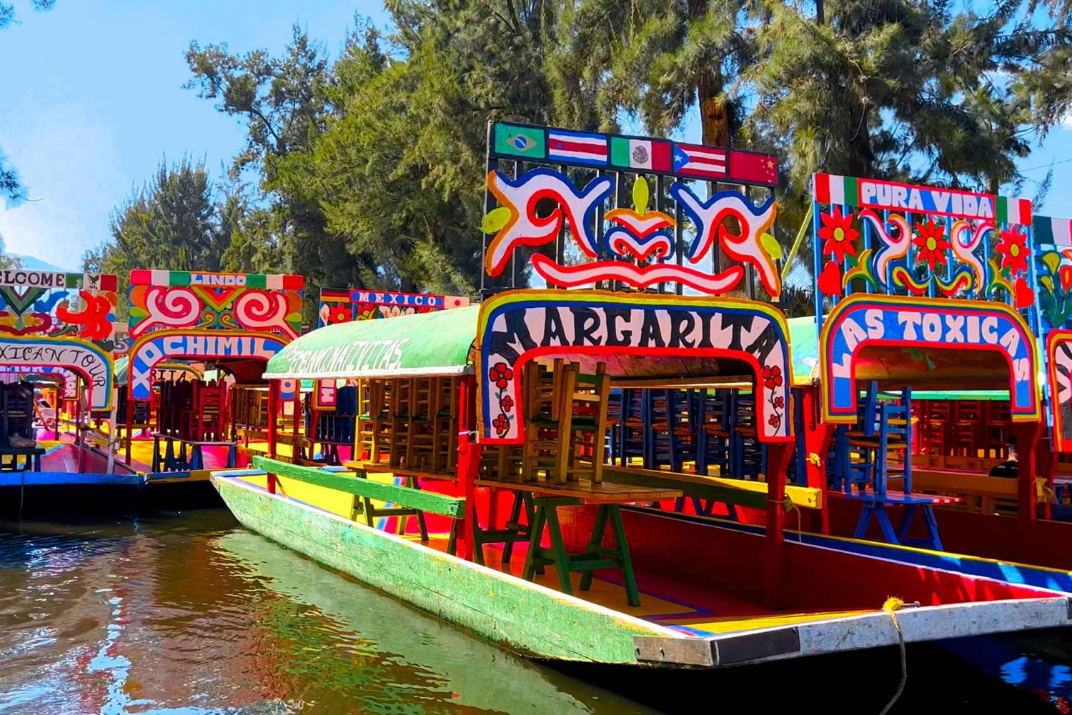 Mexico City: Party on a trajinera through Xochimilco with snacks, music, and drinks
