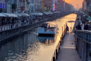 Milan: Navigli District Canal Boat Tour with Aperitivo