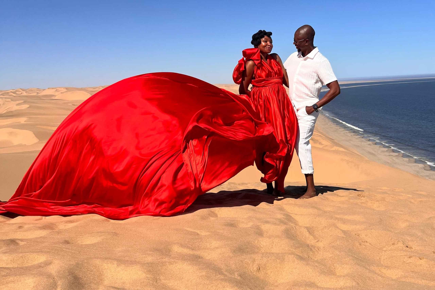 Swakopmund: Flying Dress Photoshoot in the Desert