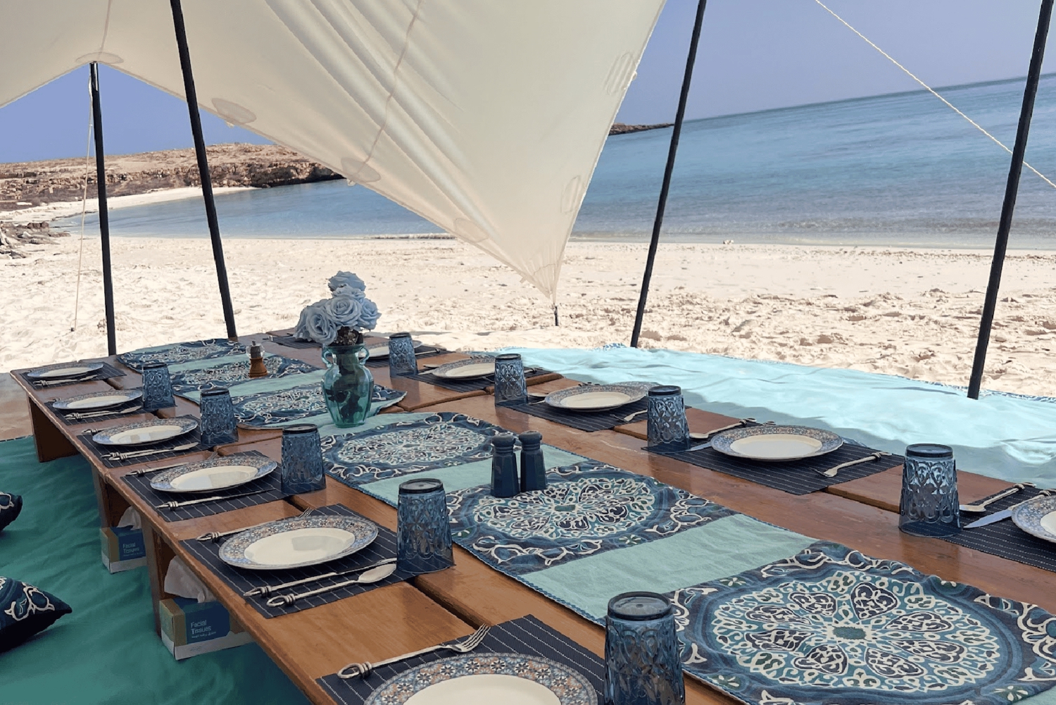 Heldagsupplevelse på Damaniyat Island med grillning på stranden