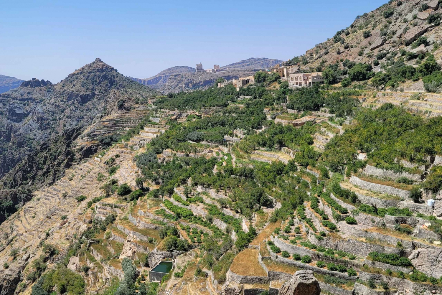 heldagstur i Jabal Akhdar med en let vandretur