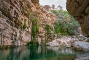 Muscat : Excursion privée d'une journée complète dans le Wadi Mibam en voiture 4x4