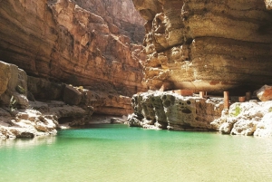 Muscat: Wadi Shab and Bimah Sinkhole Tour with Audio Guide