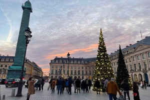 Tour a piedi delle luci di Natale a Parigi con guida locale