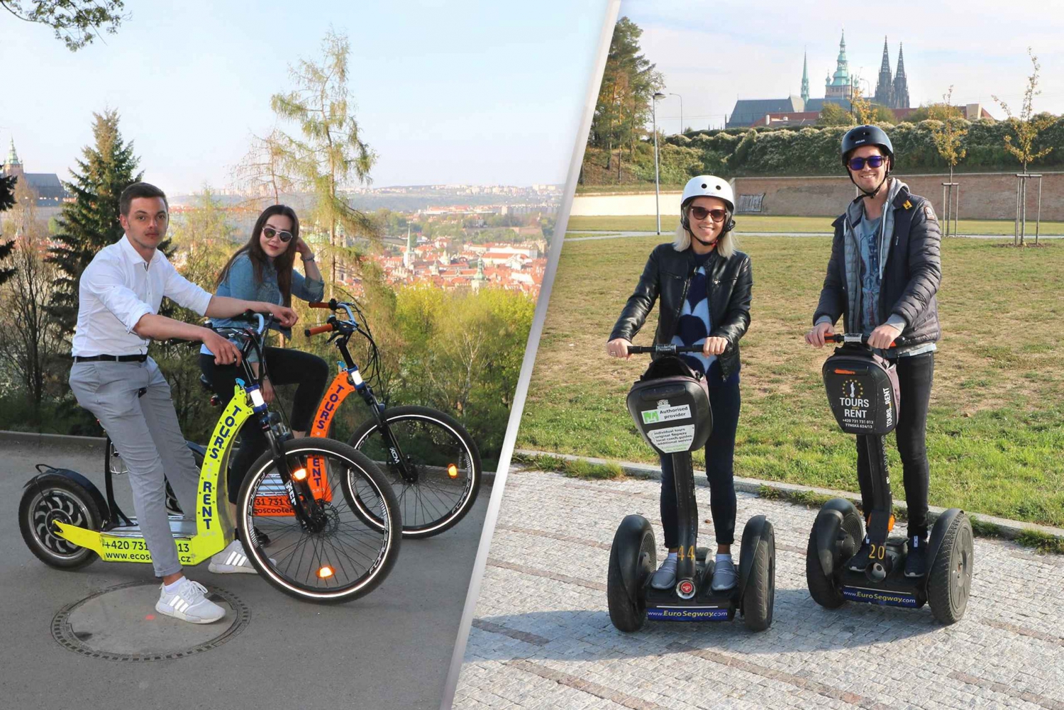 Praga: Excursão guiada de meio dia de Segway e E-Scooter
