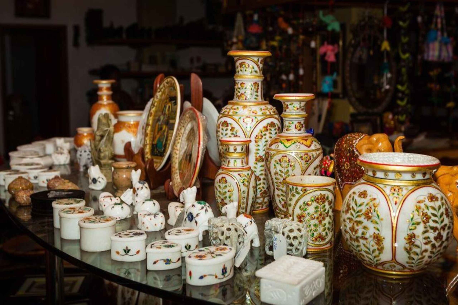 Von Delhi/Agra/Jaipur: Halbtägige private Shopping Tour.